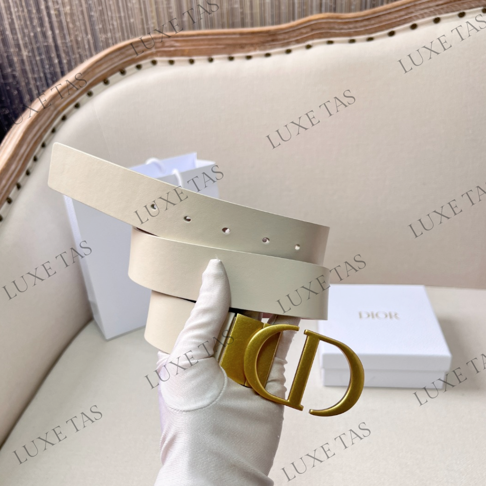35mm Dusty Ivory and Heritage Pink 30 Montaigne Reversible Belt Designer Belts for Women