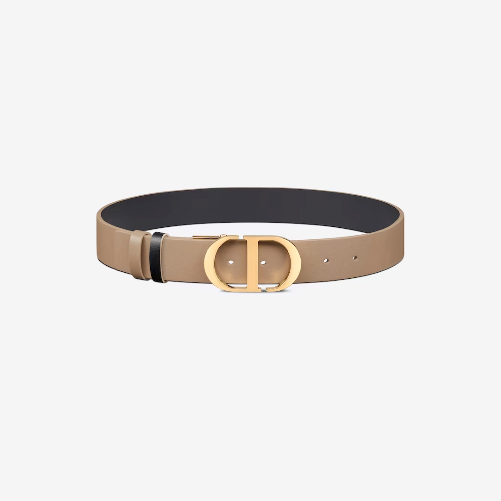 35mm Hazelnut and Black 30 Montaigne Reversible Belt Designer Belts for Women