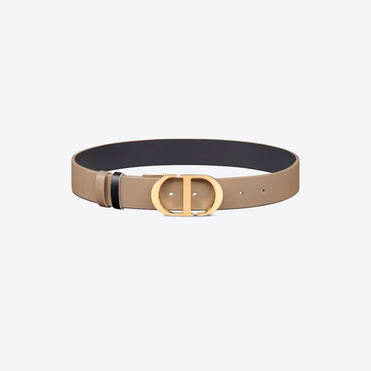 35mm Hazelnut and Black 30 Montaigne Reversible Belt Designer Belts for Women