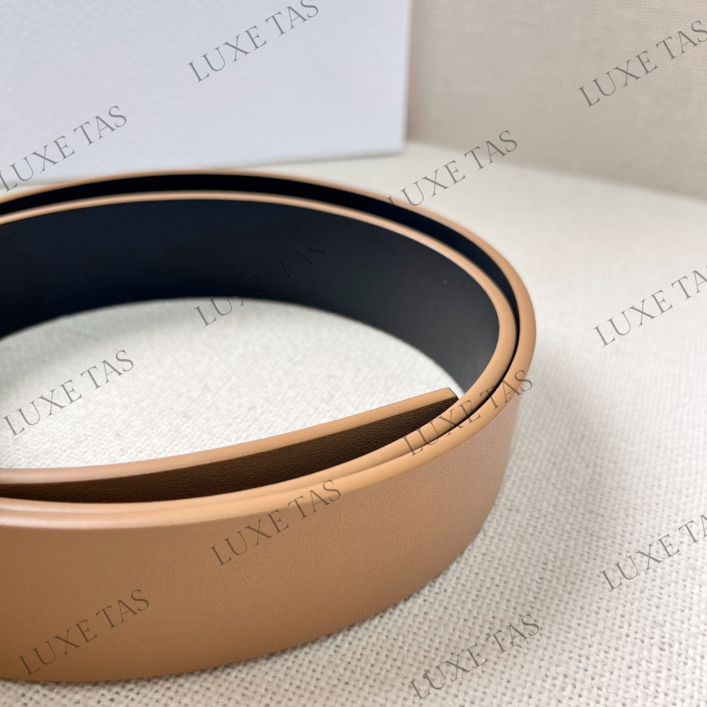 35mm Hazelnut and Black 30 Montaigne Reversible Belt Designer Belts for Women