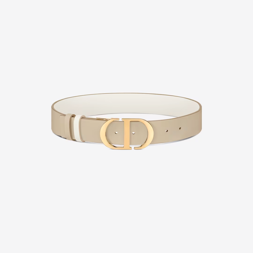 35mm Latte and Beige 30 Montaigne Reversible Belt Designer Belts for Women