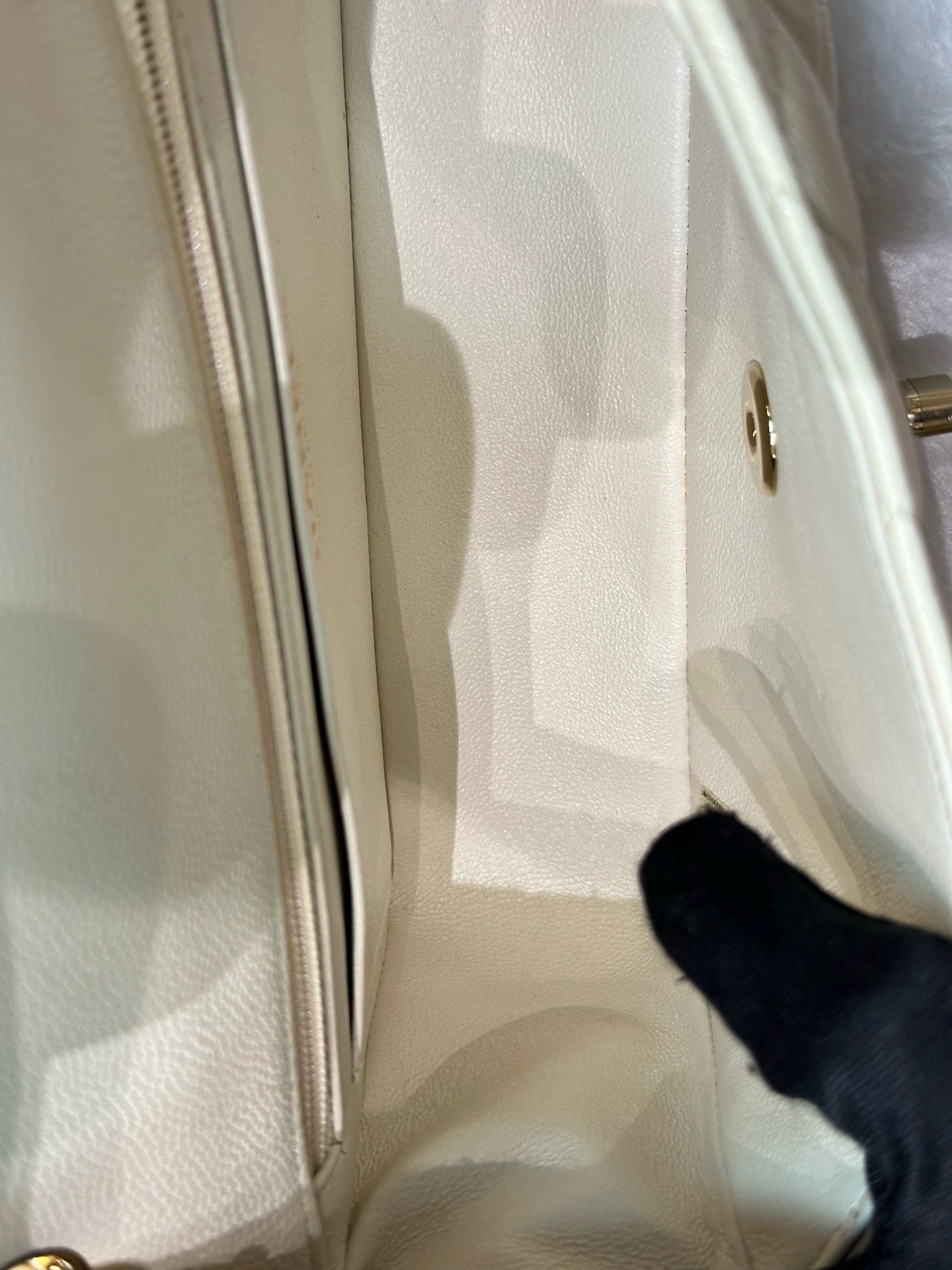Chanel Mini Rectangle Caviar Ivory 17C GHW