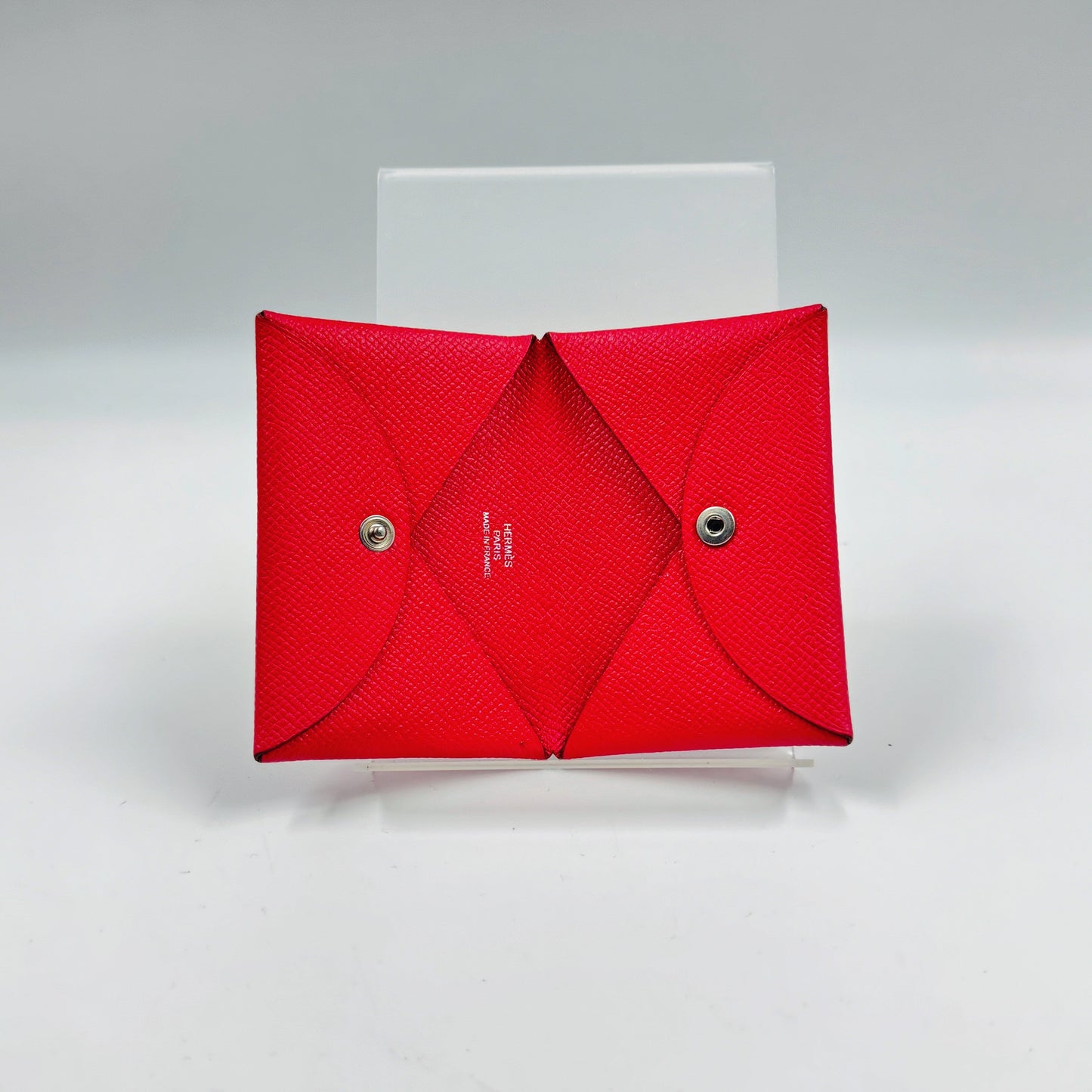 Hermes Epsom Rouge Casaque Calvi Card Case