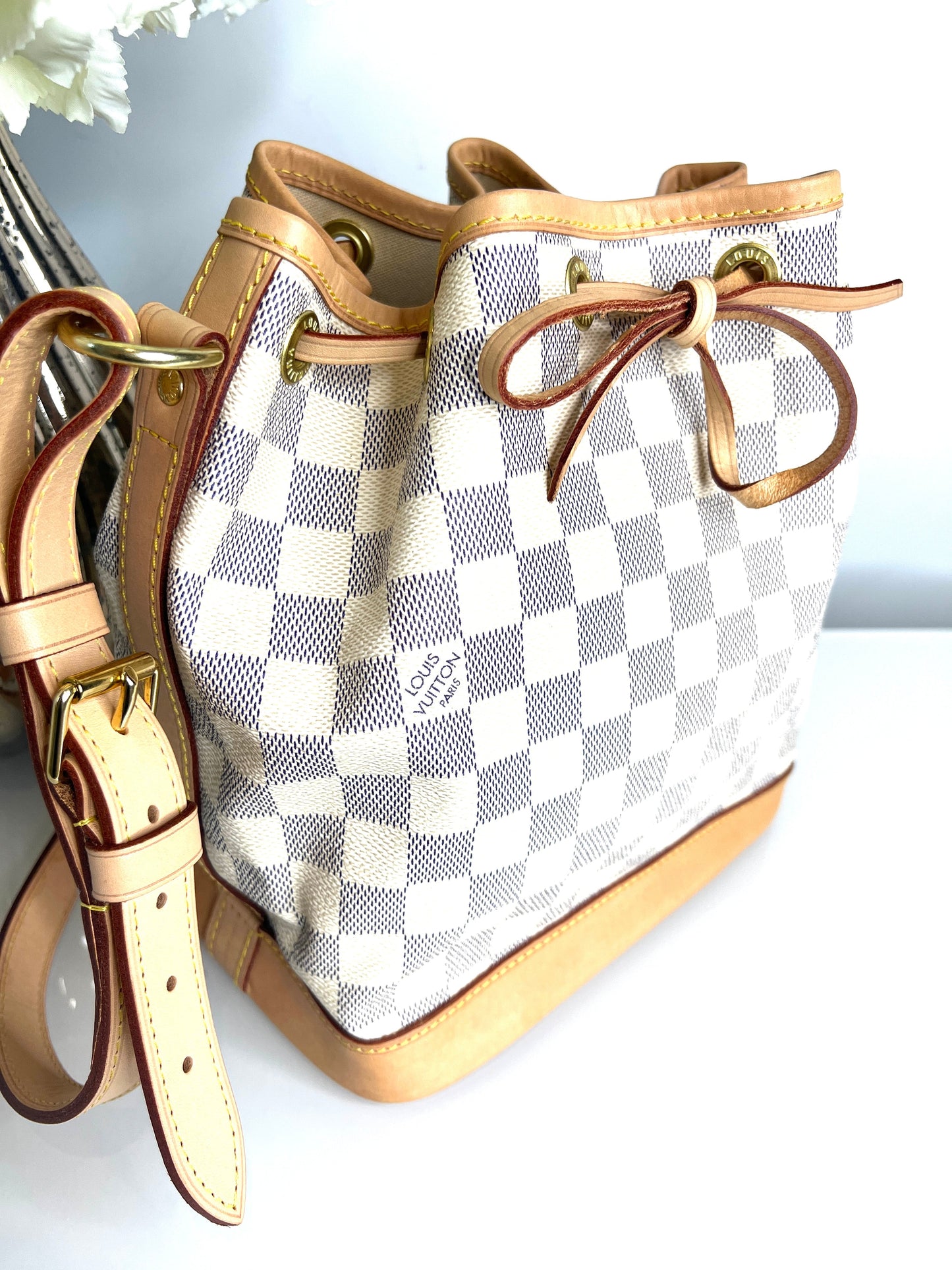 Louis Vuitton Preloved Noe BB Damier Azur Bucket Bag