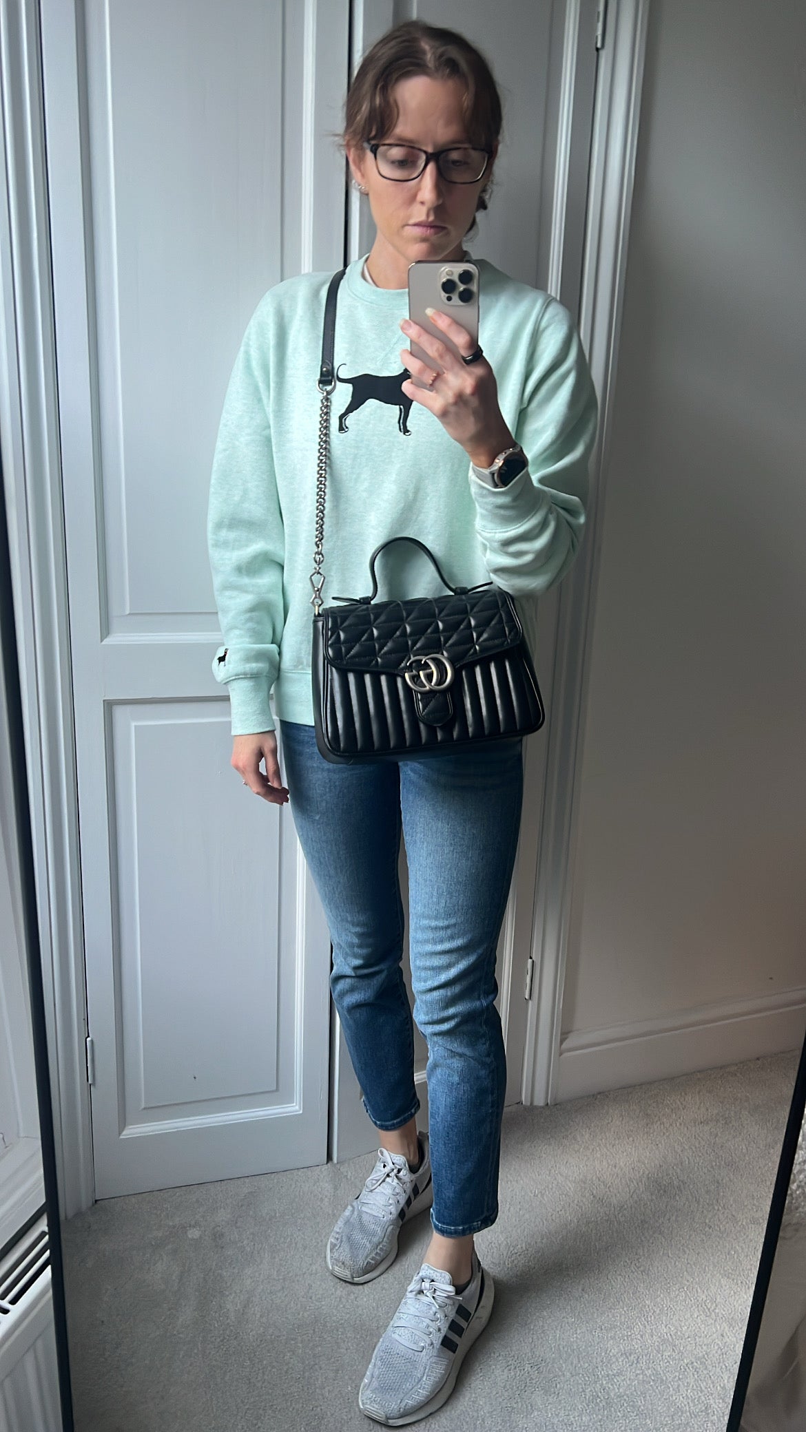 Gucci GG Black Aria Marmont Small Top Handle Bag (RRP £2050)