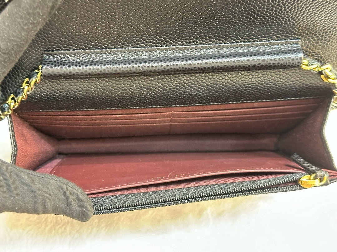 Chanel Classic Wallet on Chain Caviar Black GHW 24 Holo