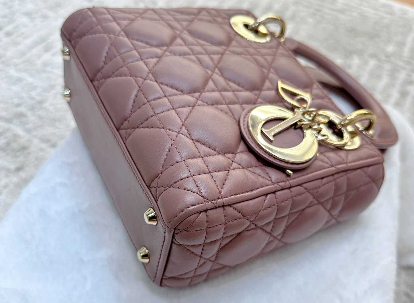 Mini Lady Dior Bag Blush Cannage Lambskin