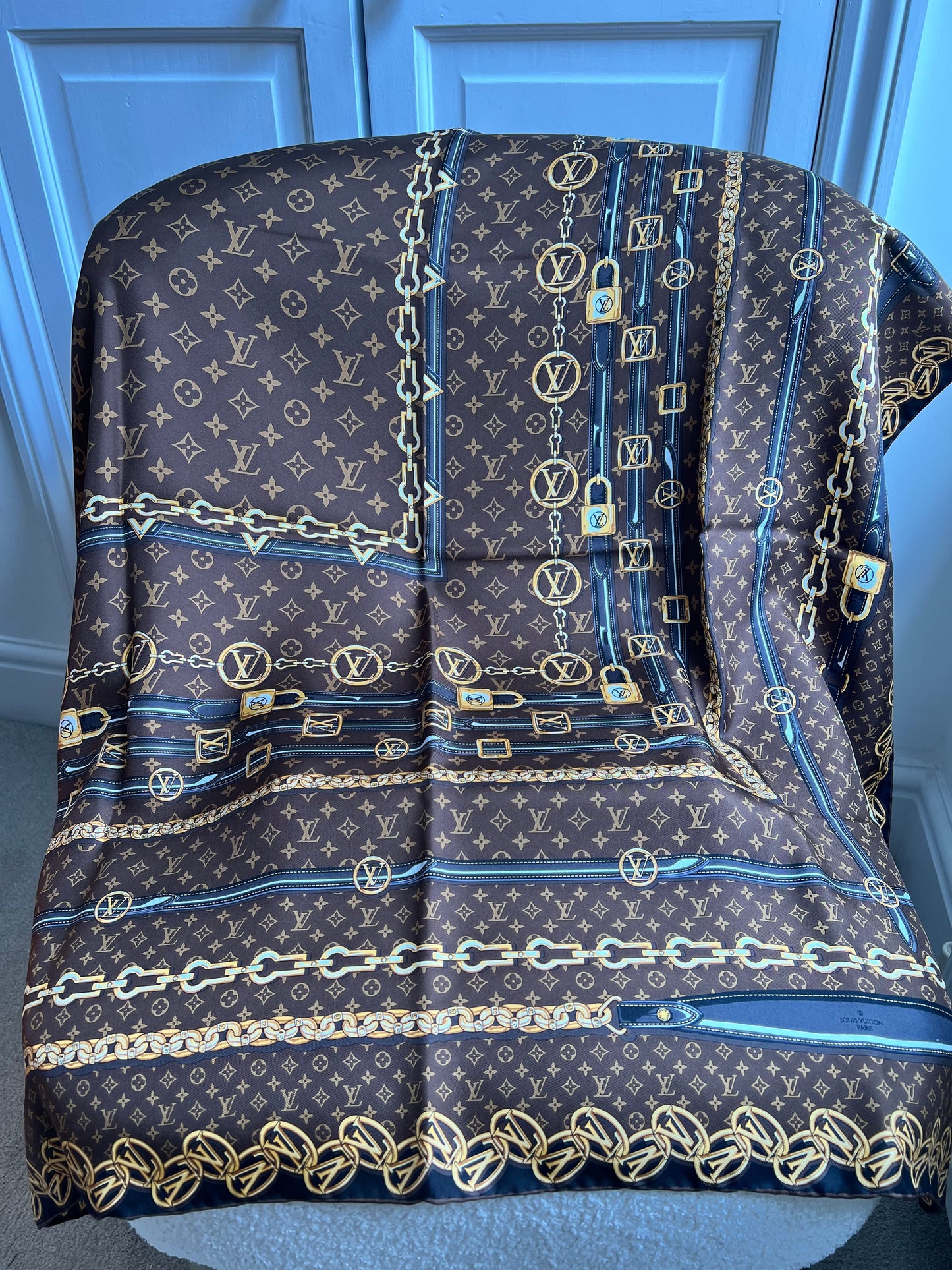 Louis Vuitton Silk Monogram Forever Scarf