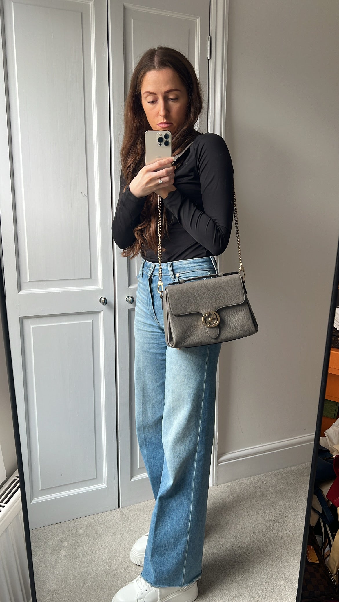 Gucci Interlocking GG Grey Medium Top Handle Bag (RRP £1,150)