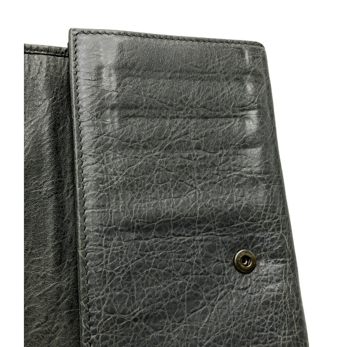 BALENCIAGA Agneau Classic Hardware Money Wallet Gris Fossile ITIUZPRTFWF8