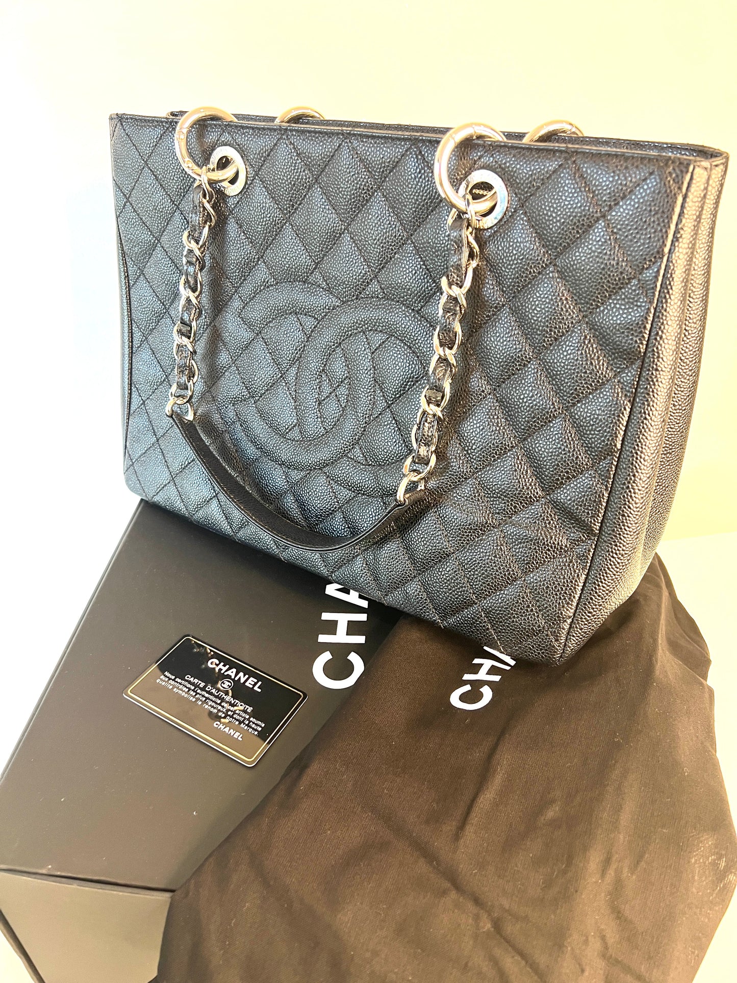 Chanel Black Caviar Large GST Shopping Shoulder Bag
