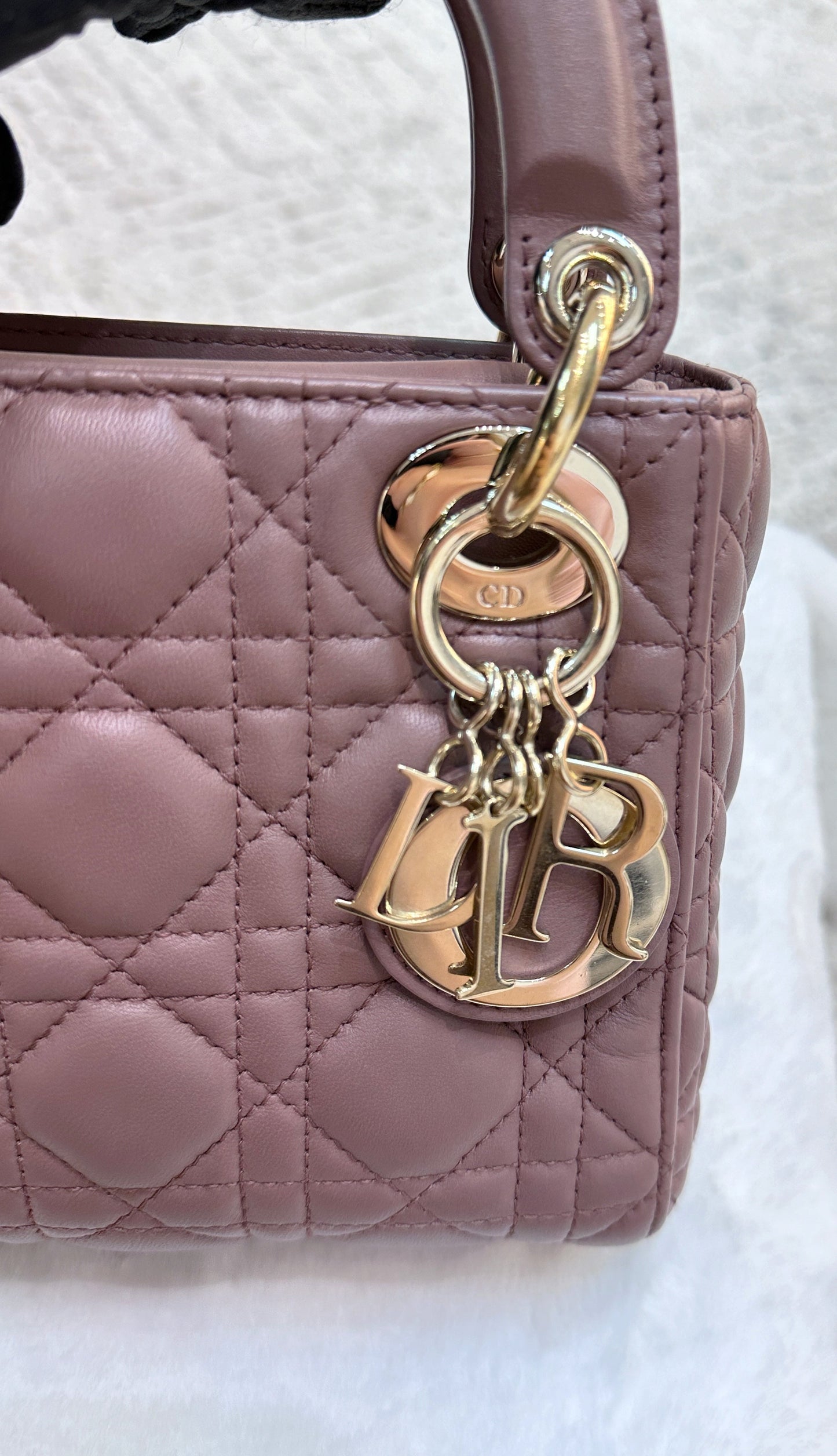 Mini Lady Dior Bag Blush Cannage Lambskin