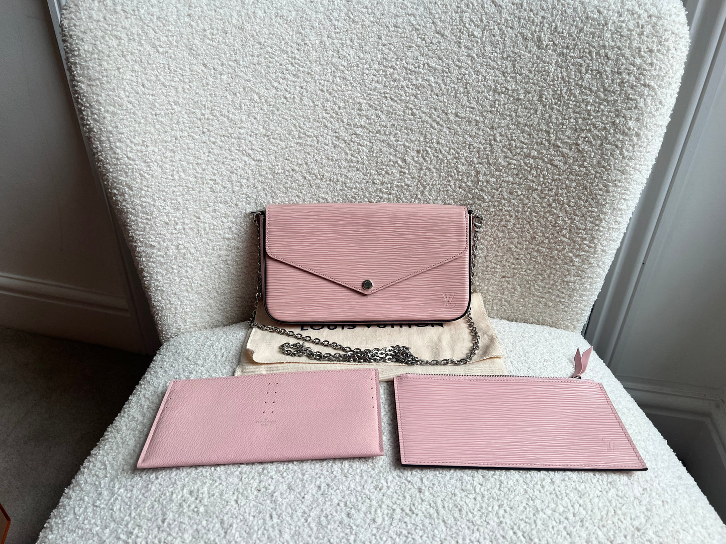 Louis Vuitton Felicie Pochette Rose Ballerine Epi (RRP £1160)