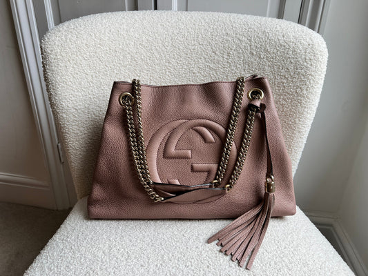 Gucci Rose Pink Soho Chain Tote (RRP £1350)