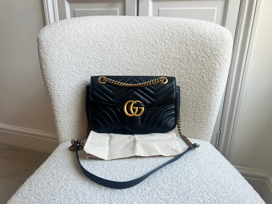 Gucci GG Black Marmont Small Shoulder Bag (RRP £2070)