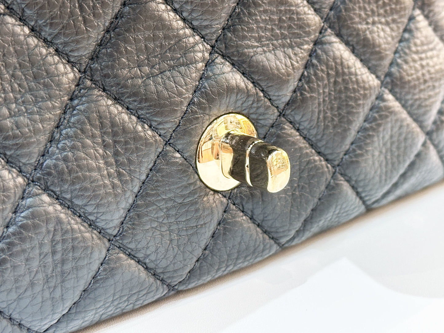 Chanel 2017 Calfskin Quilted XXL Travel Flap shoulder bag Black GHW 2382 holo card