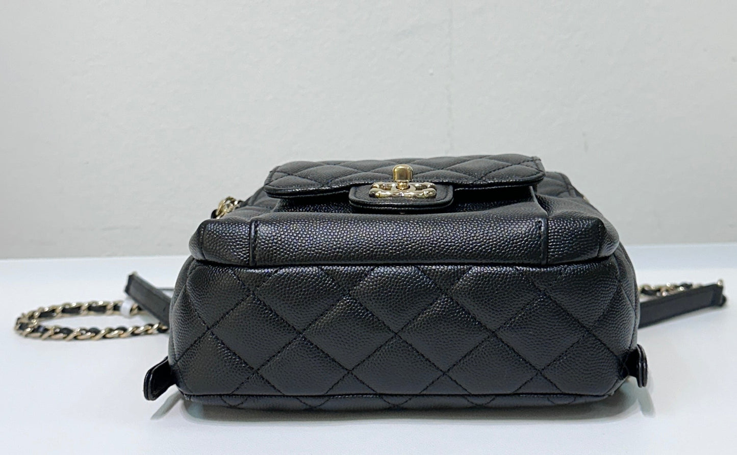 Chanel CC Day Backpack Quilted Caviar Mini