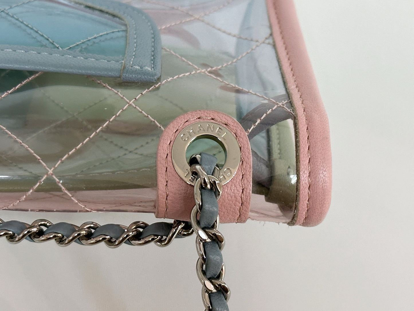 Chanel Coco Splash PVC Mini Flap Bag Pink/Blue/Green 2576 holo