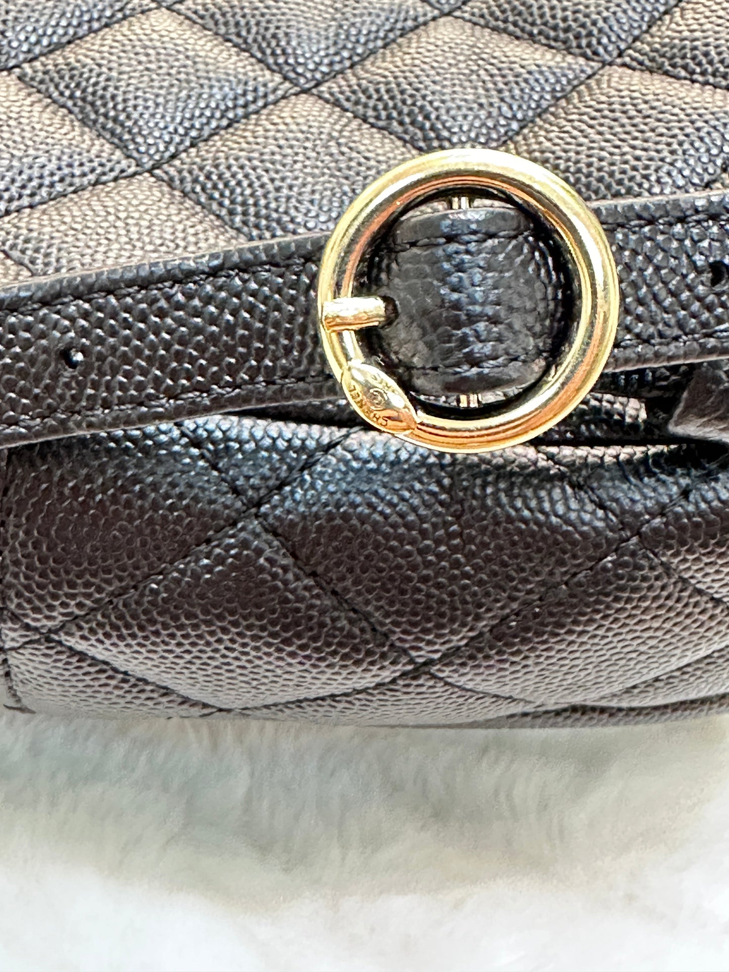 Chanel CC Day Backpack Quilted Caviar Mini