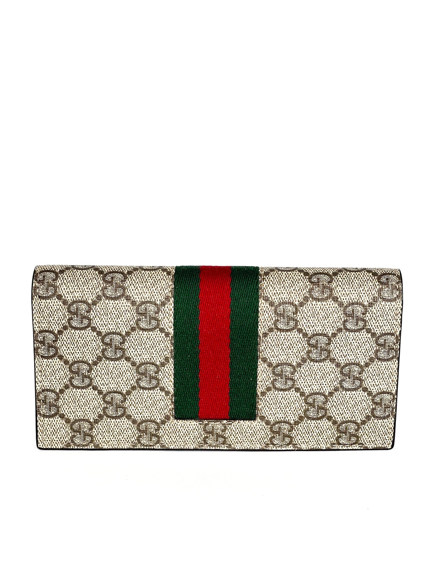 Gucci CI GG Supreme Monogram Selleria Calfskin Continental Wallet