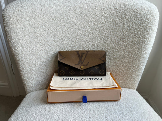 Louis Vuitton Sarah Wallet in reverse Monogram and Brown (RRP £550)