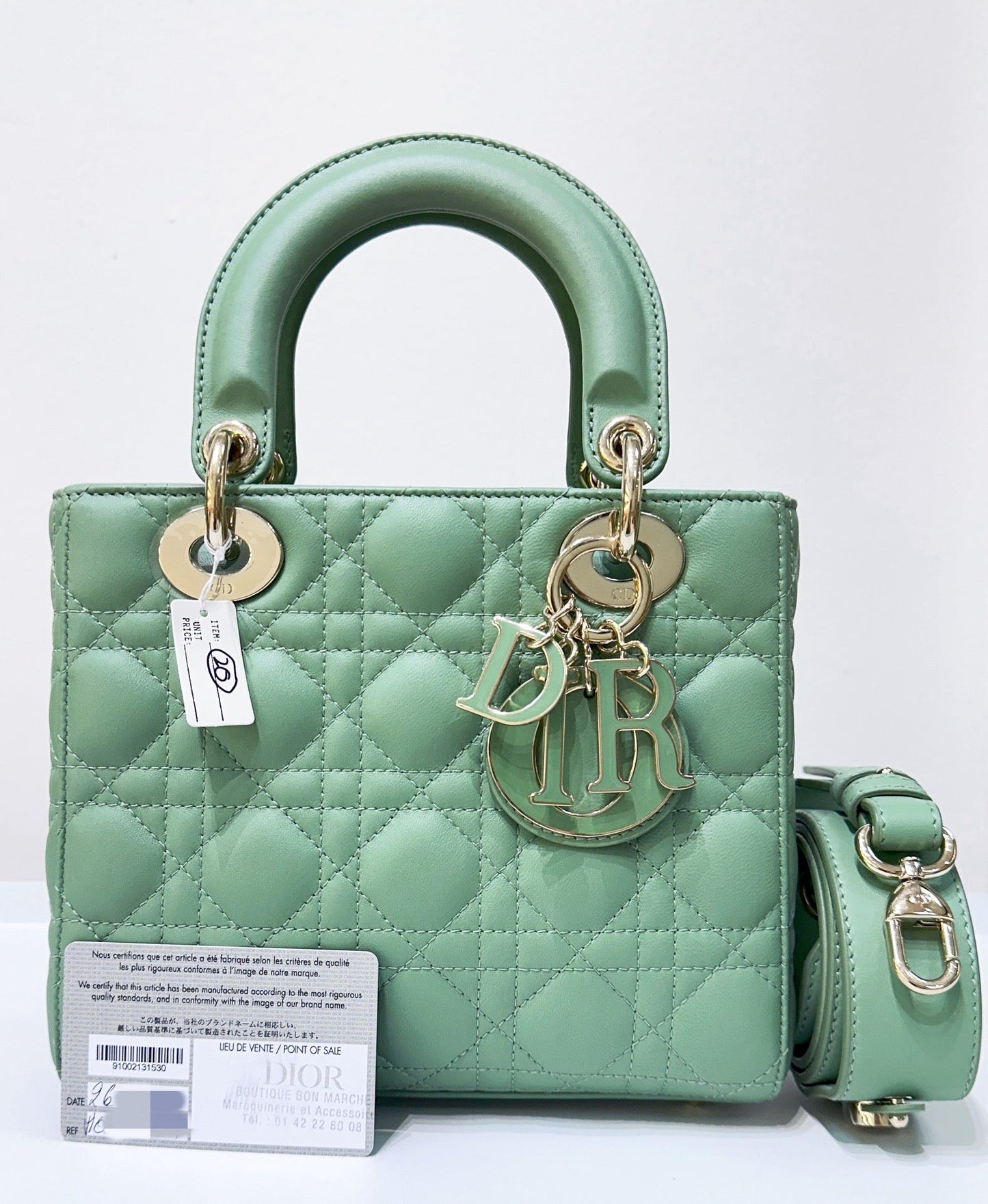 Small Lady Dior My ABCDior Bag Green Cannage Lambskin