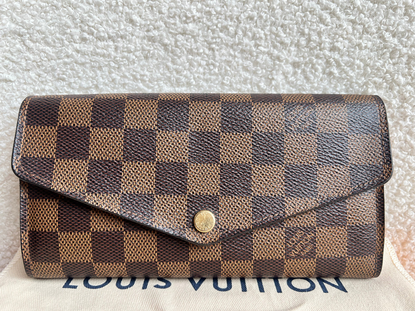 Louis Vuitton Sarah Wallet in Damier Ebene and Rose Ballerine (RRP £495)