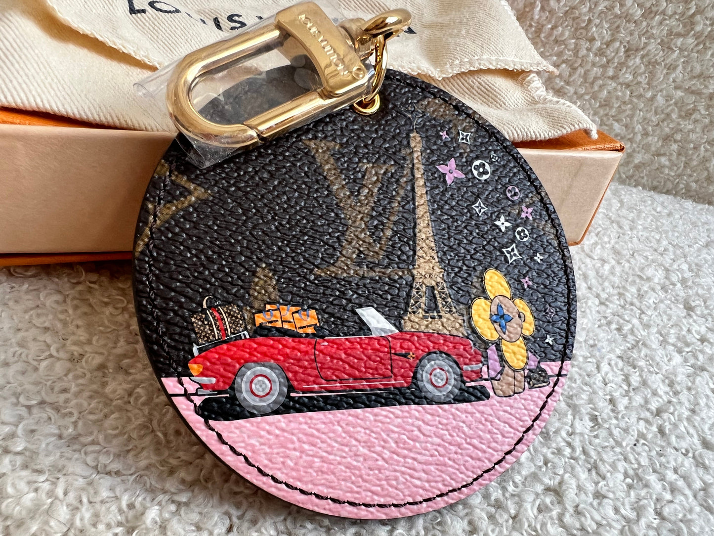 Louis Vuitton Limited Edition Illustre Vivienne Animation Print Monogram Keyring Bag Charm (RRP £245)