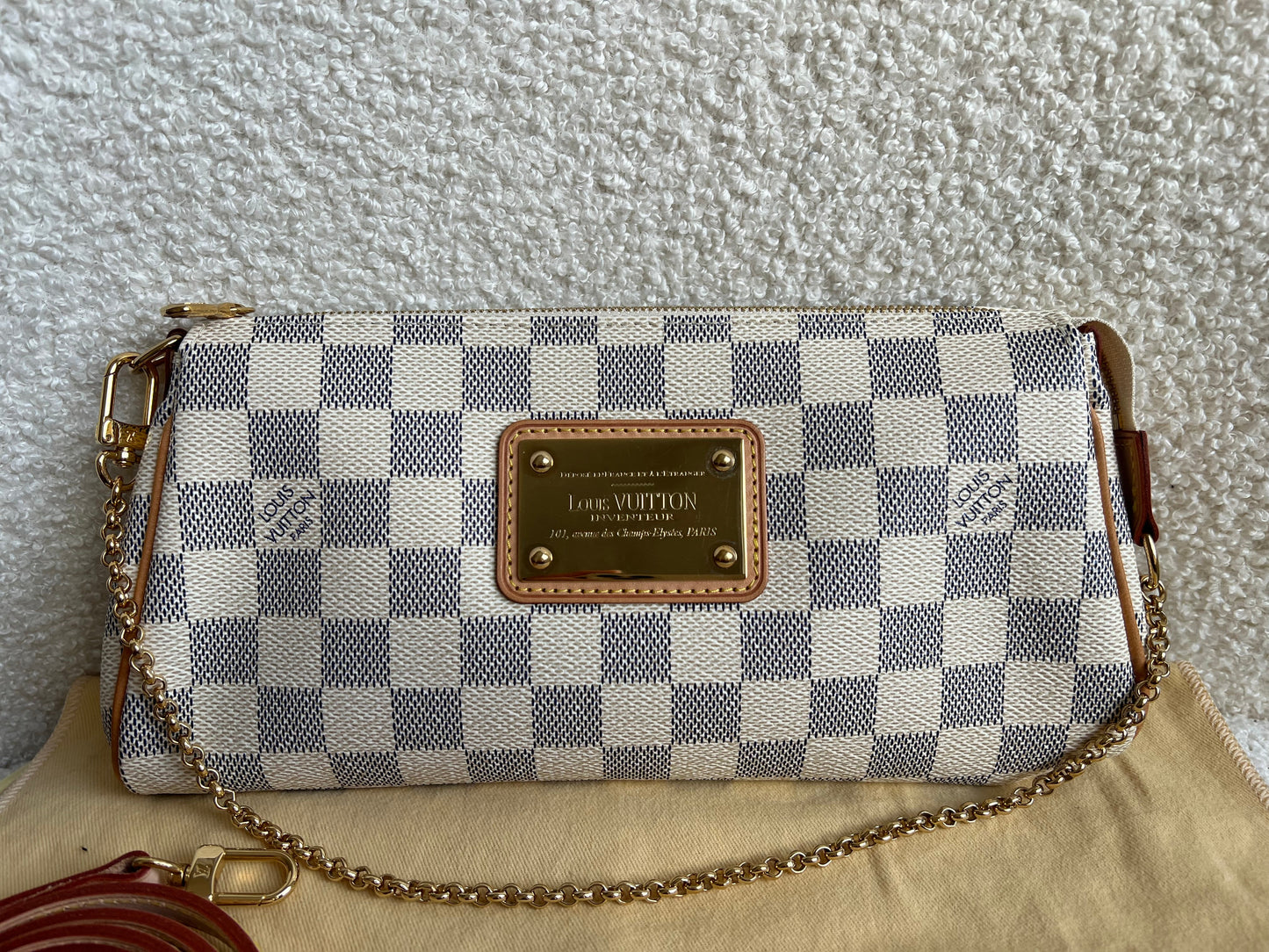 Louis Vuitton Eva Clutch Damier Azur