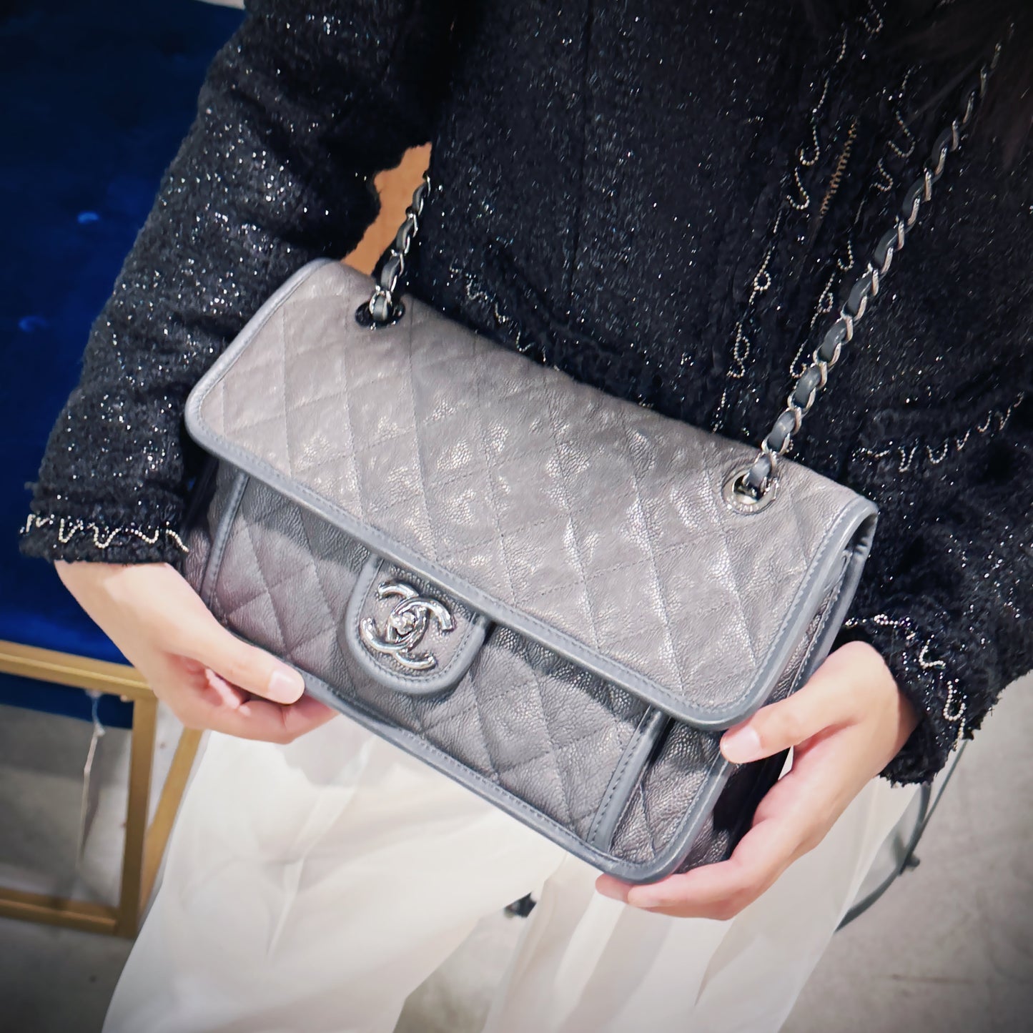 Chanel Caviar Quilted Medium French Reviera Flap Bag