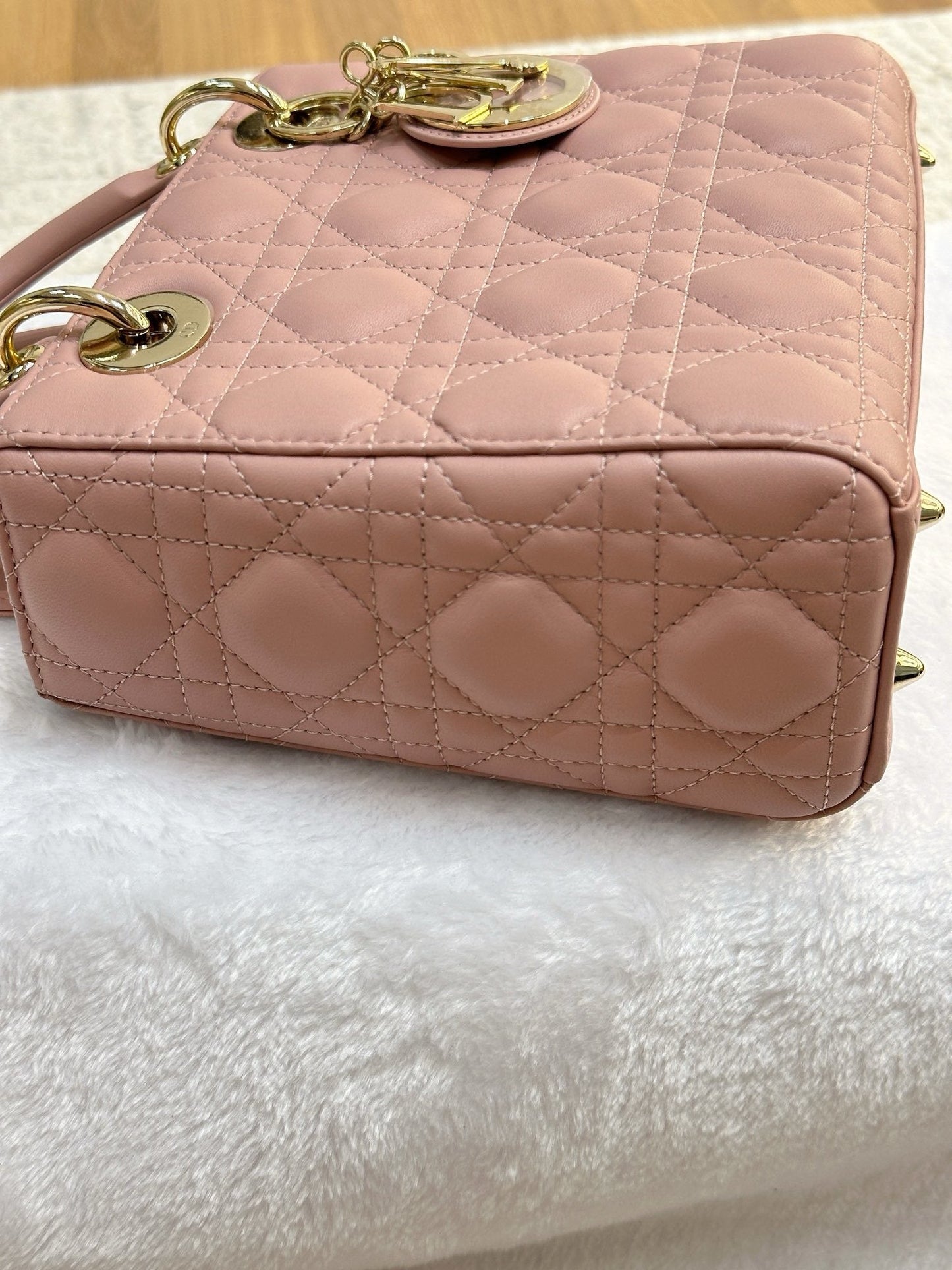 Christian Dior Small Lambskin Cannage My ABC Dior Lady Dior Pink