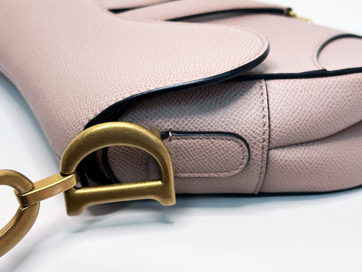 Christian Dior Saddle Bag with Strap Golden Saddle Nude Brush Grained Calfskin 2023 year