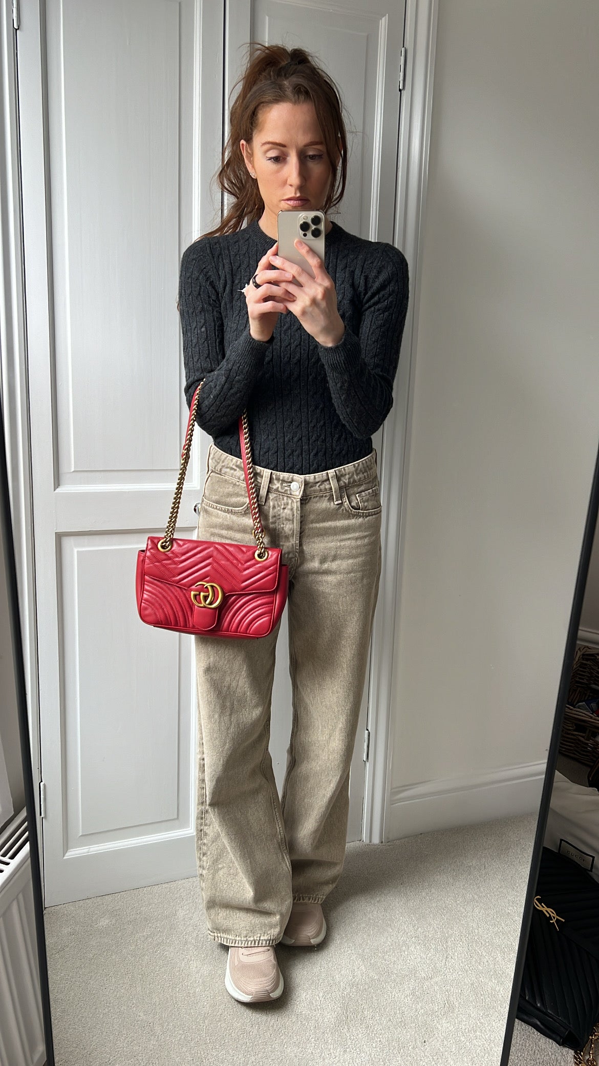 Gucci GG Hibiscus Red Marmont Small Shoulder Bag (RRP £2,070)