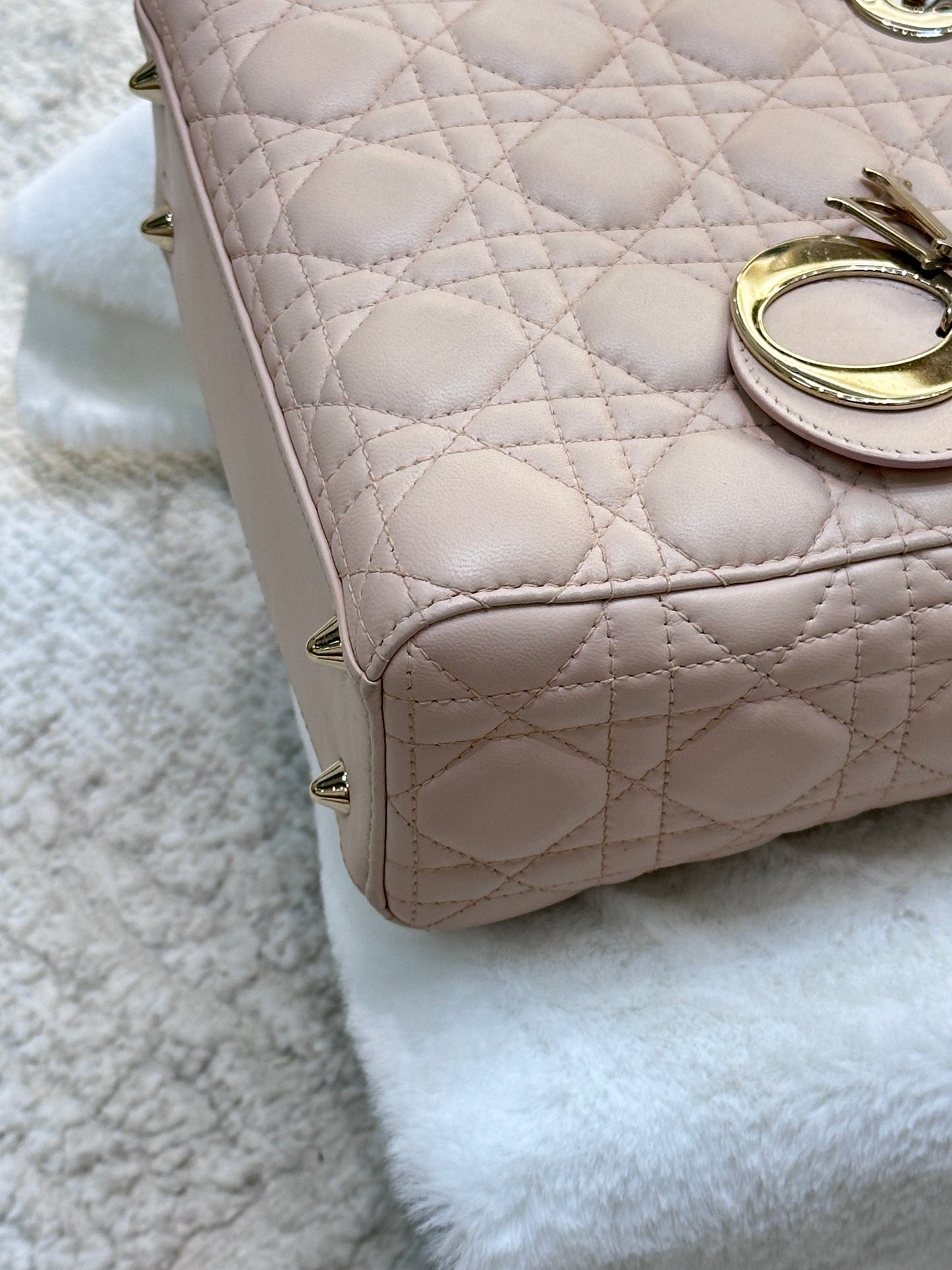 Small Lady Dior My ABC Dior Cannage Lambskin Pink