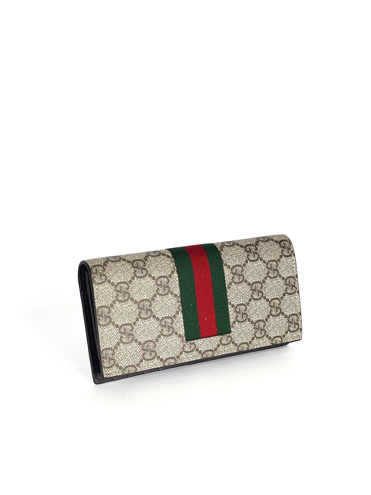 Gucci CI GG Supreme Monogram Selleria Calfskin Continental Wallet