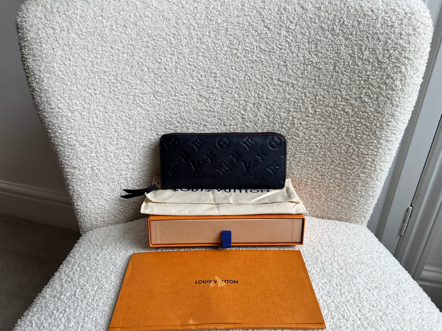 Louis Vuitton Clemence Wallet in Navy Empreinte (RRP £545)