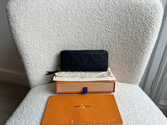 Louis Vuitton Clemence Wallet in Navy Empreinte (RRP £545)