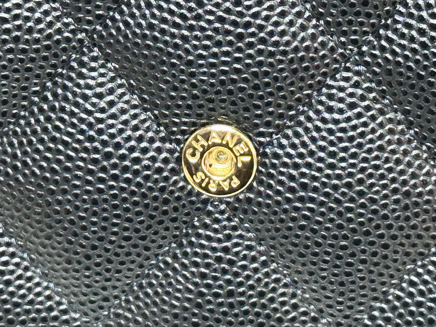 CHANEL Black Quilted Caviar Large Boy Gusset Flap Wallet 3199 holo card
