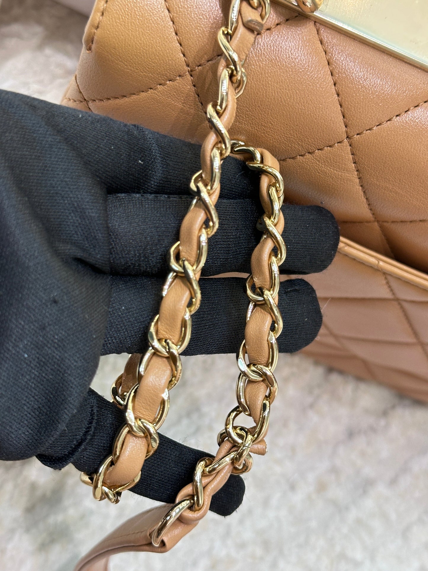 CHANEL  Small Trendy CC  Handle Flap Bag 19K Brown