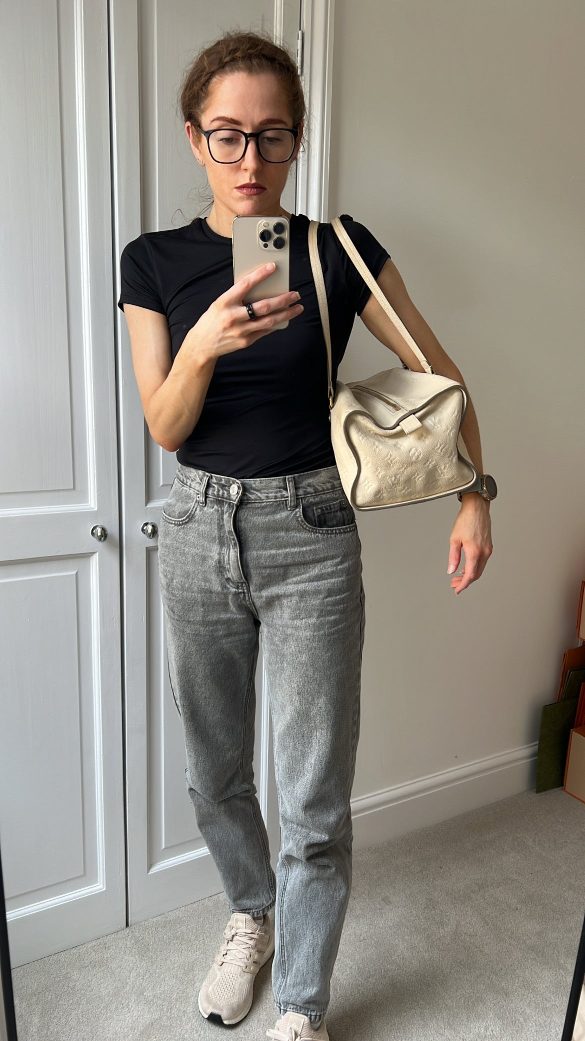 Louis Vuitton Inspiree in Cream Empreinte Leather with gold hardware