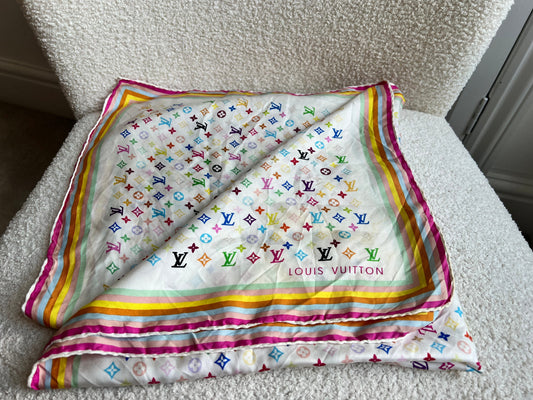 Louis Vuitton x Takashi Murakami Monogram Multicolor Silk Square 90