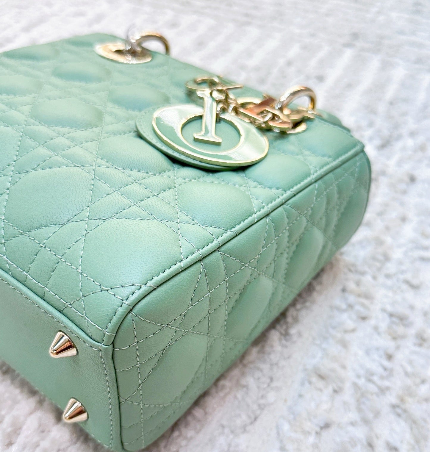 Small Lady Dior My ABCDior Bag Green Cannage Lambskin