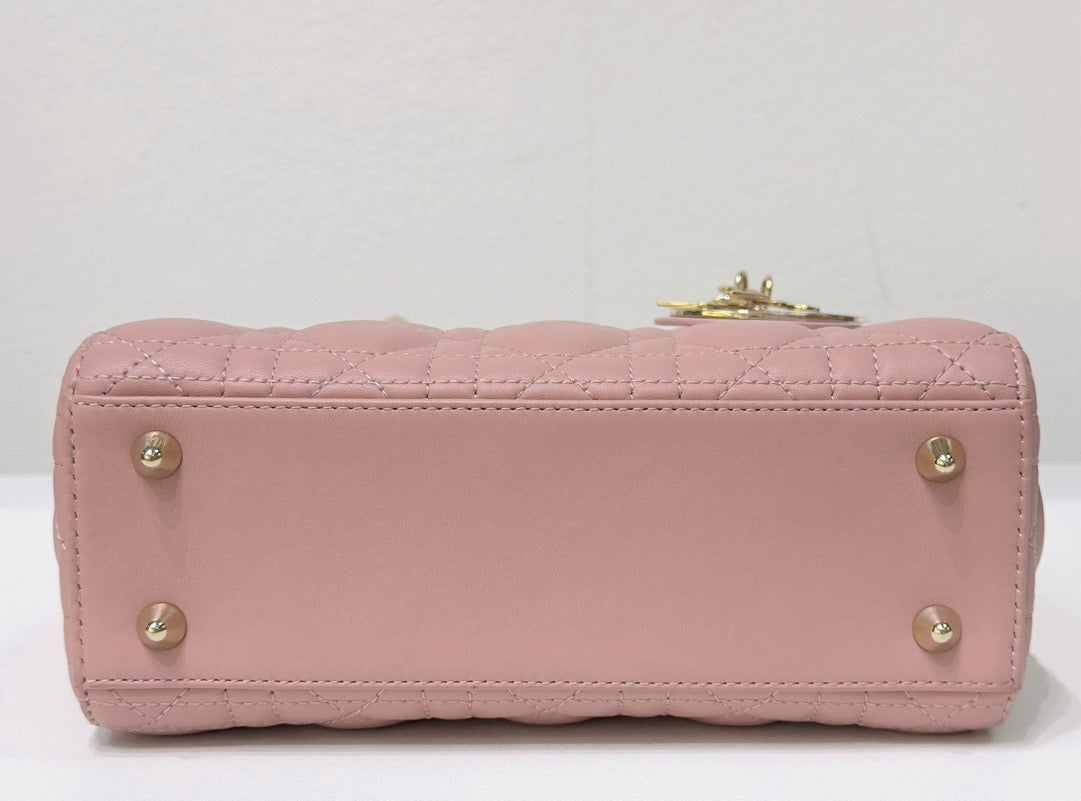 Christian Dior Small Lambskin Cannage My ABC Dior Lady Dior Pink