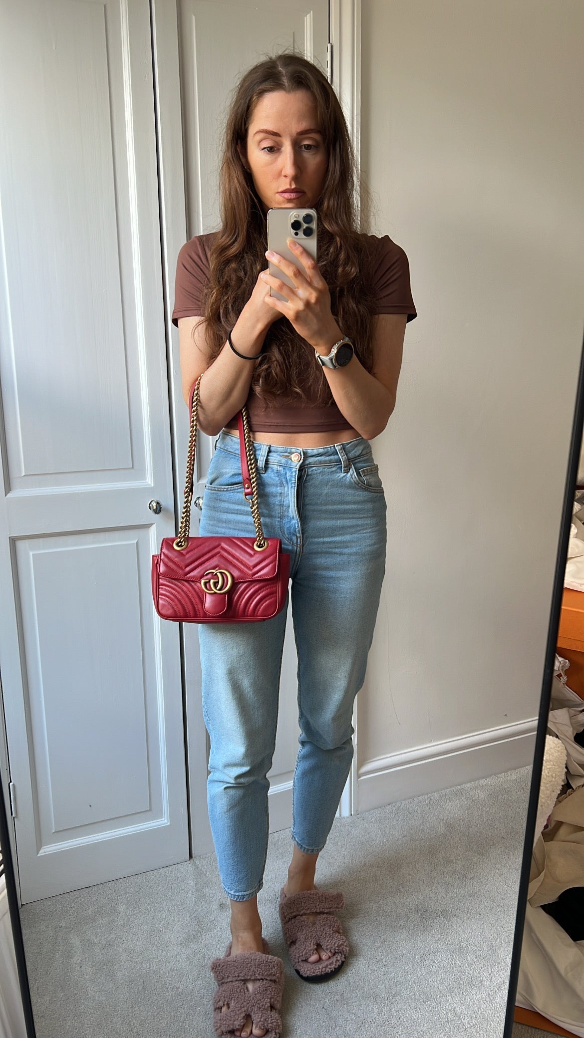 Gucci GG Hibiscus Red Marmont Mini Shoulder Bag (RRP £1,890)