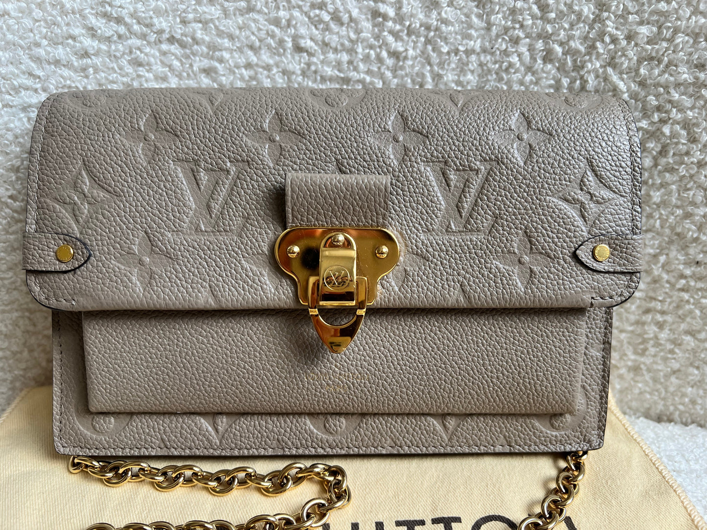 Louis Vuitton Grey Empreinte Vavin Chain Wallet (RRP £1410)