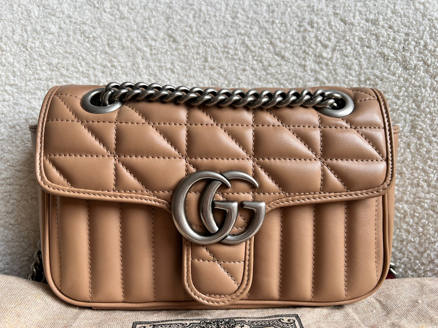 Gucci GG Beige Aria Marmont Mini Shoulder Bag (RRP £1800)