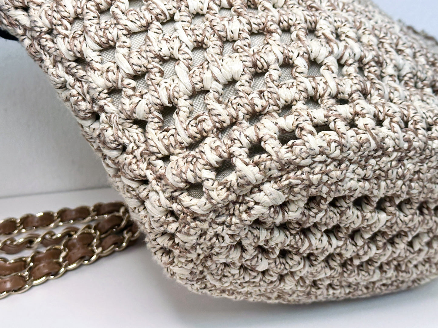 CHANEL CC Tote Bag CC Mark Chain Basket Bag Small Chain Shoulder Bag TEAL microchip