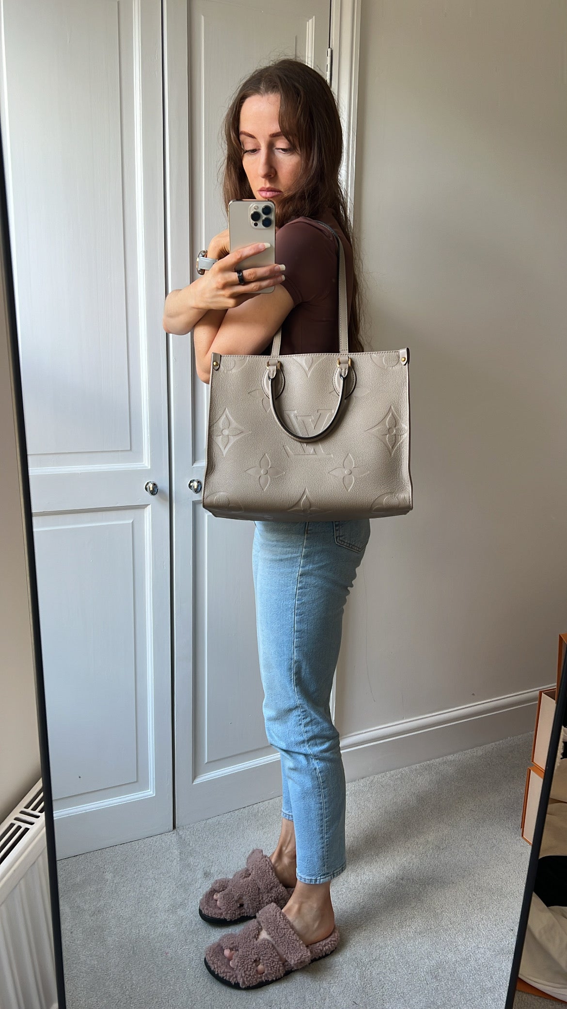 Louis Vuitton On the Go MM Dune Empreinte (RRP £2,450)