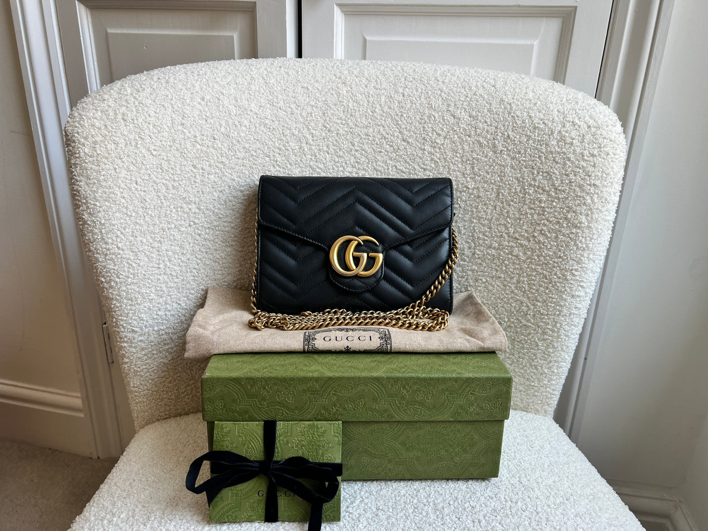 Gucci Black GG Marmont Matelasse Mini Bag (RRP £1440)