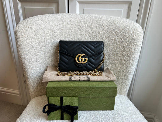 Gucci Black GG Marmont Matelasse Mini Bag (RRP £1440)